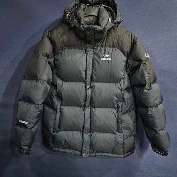 아이더 윈드스토퍼 다크네이비 남성 100 구스다운 패딩 