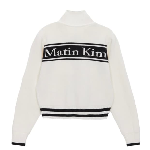 Matin Kim Spell Point Stripe Knit Cardig