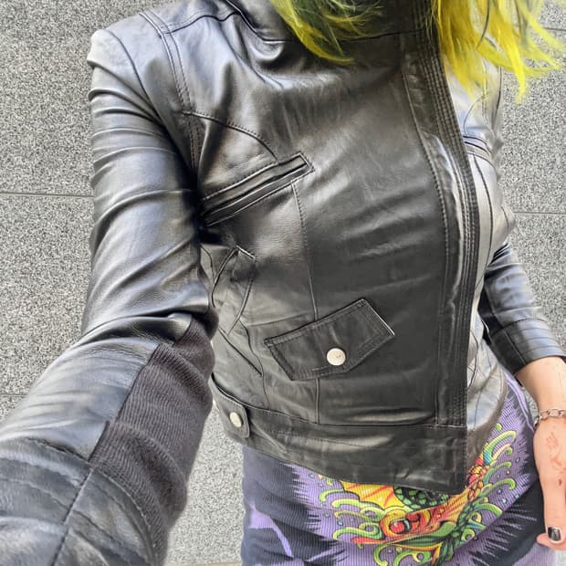 opium mood shaped leather jacket