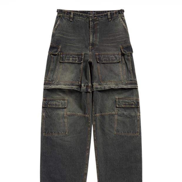 발렌시아가 재패니즈 카고 팬츠 흑청