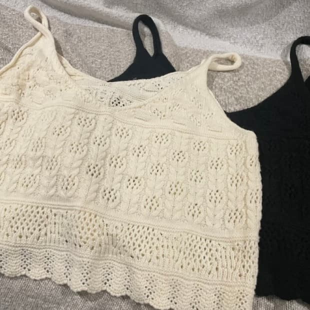 니트 뷔스티에 블랙,화이트 일괄 