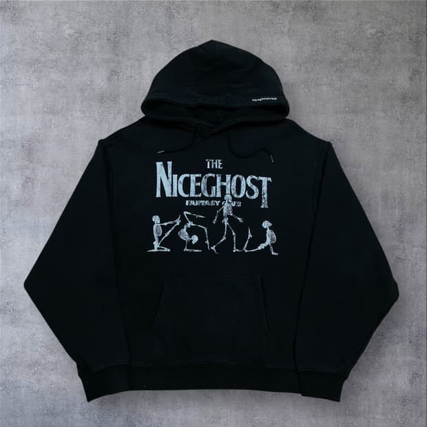 나이스 고스트 클럽 빅로고 블랙 후드티