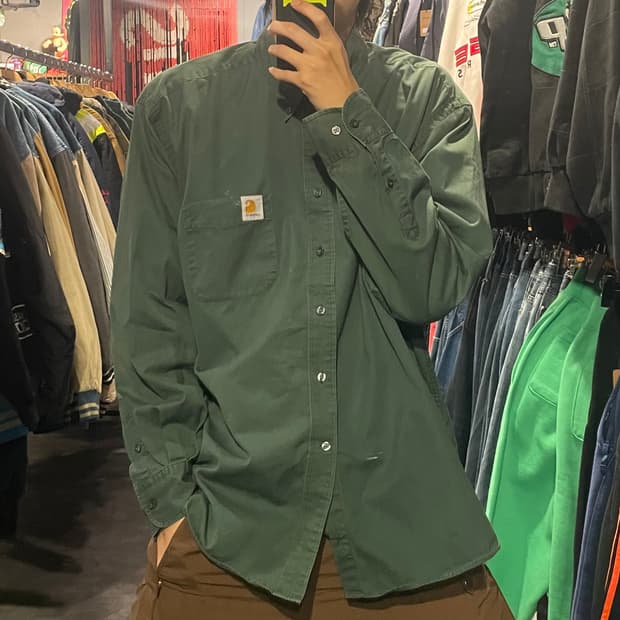 [IM] carhartt 칼하트 다크그린 긴팔셔츠