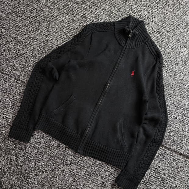 폴로 랄프로렌 사이드 꽈베기 라인 네트 집업 3011