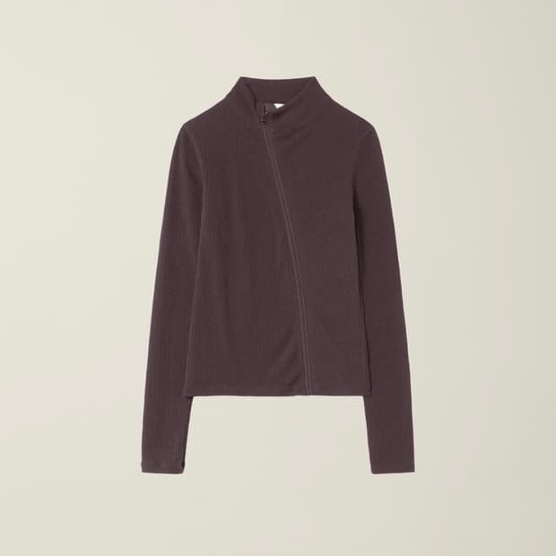 누마레 ee womens ribbed zip-up khaki