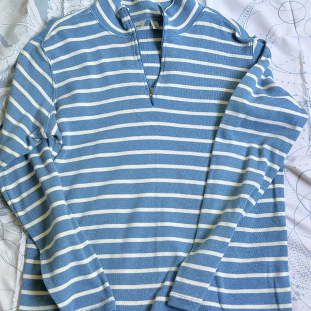 엘엘빈 1/4 스트라이프 풀오버