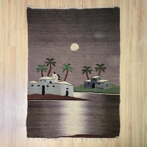 70s Vintage Hand Knotted Wool Rug