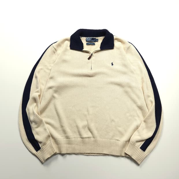 폴로 랄프로렌 포니 로고 사이드라인 하프집업 니트 (XL)
