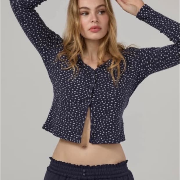 Glowny flower cardi navy👢