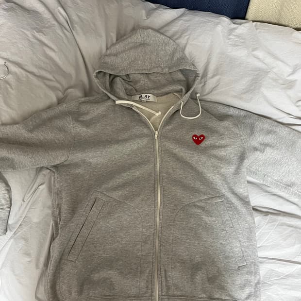 꼼데가르송 후드 집업 그레이 xxl