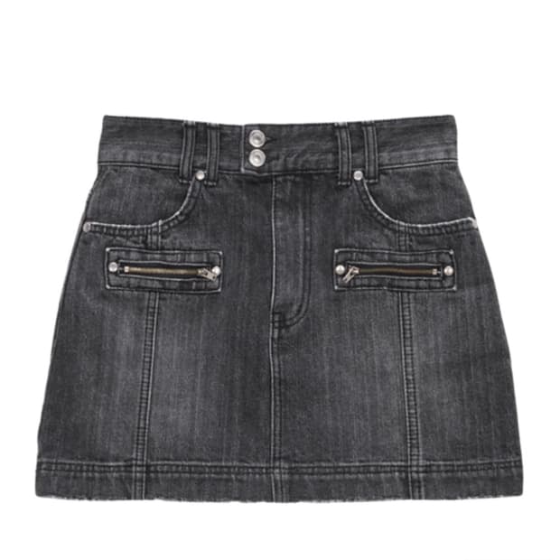 마뗑킴 블랙 데님 미니 스커트 S