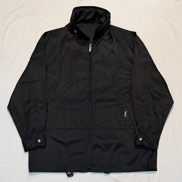90s YSL 입생로랑 나일론 블루종 사파리 자켓 블랙