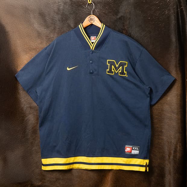 [XXL] 90s 나이키 미시간 유니버싵티 울버린스 풋볼팀 웜업져지 