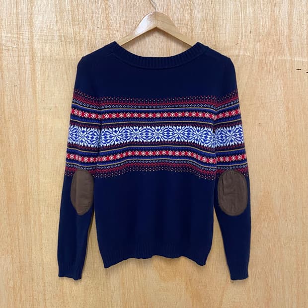 타미 힐피거 페어아일 엘보 패치 니트