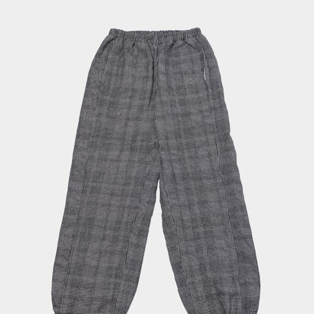 [M] 0tape 드로우스트링 체크 트라우저