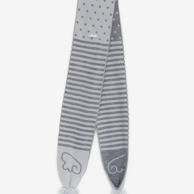 허그그유어스킨 엔젤 윙 스트라이프 폼폼머플러