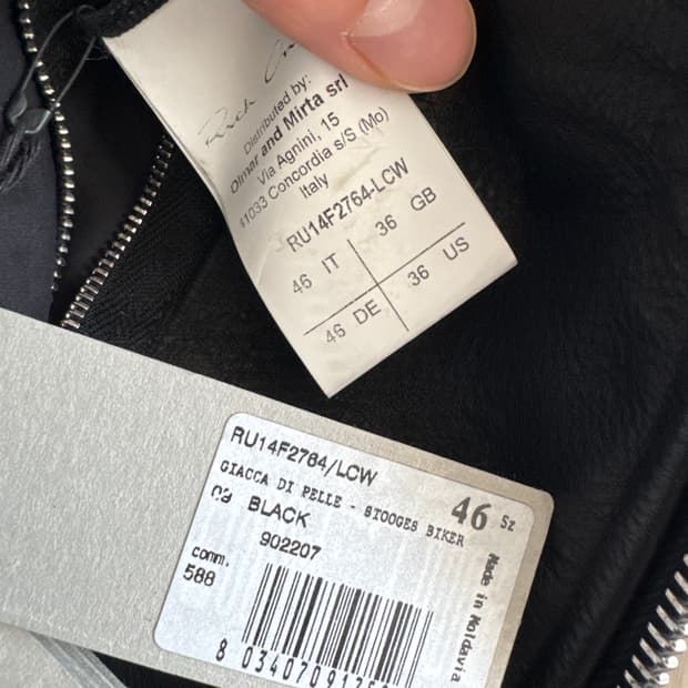 릭오웬스 스투지 바이커 자켓 (STOOGES BIKER)