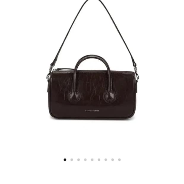 마지셔우드 지퍼 스몰 다크브라운 크링클 토트백 zipper small