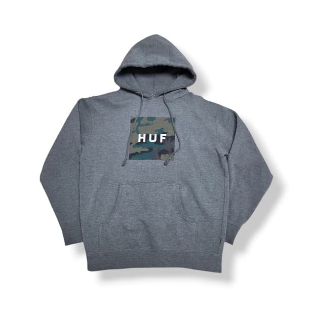 HUF 허프 카모 로고 후드 티셔츠 빈티지