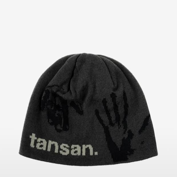 탄산마그네슘 자카드 핸드 그립 비니 차콜