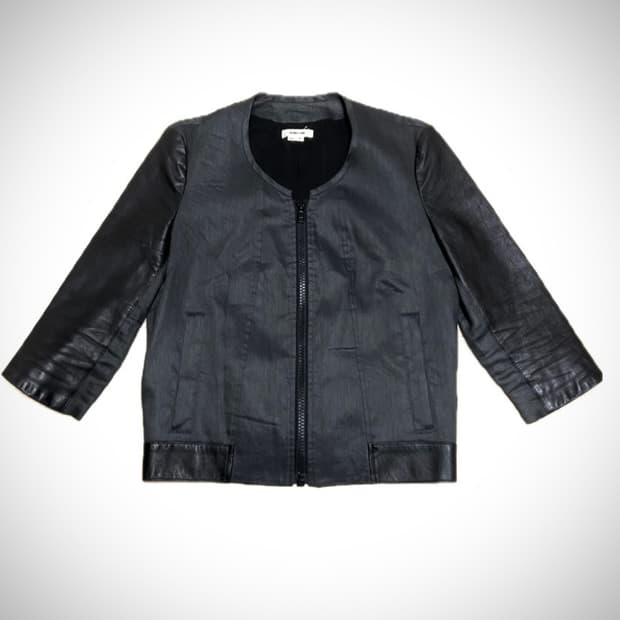 헬무트랭 레더 린넨 슬리브 자켓