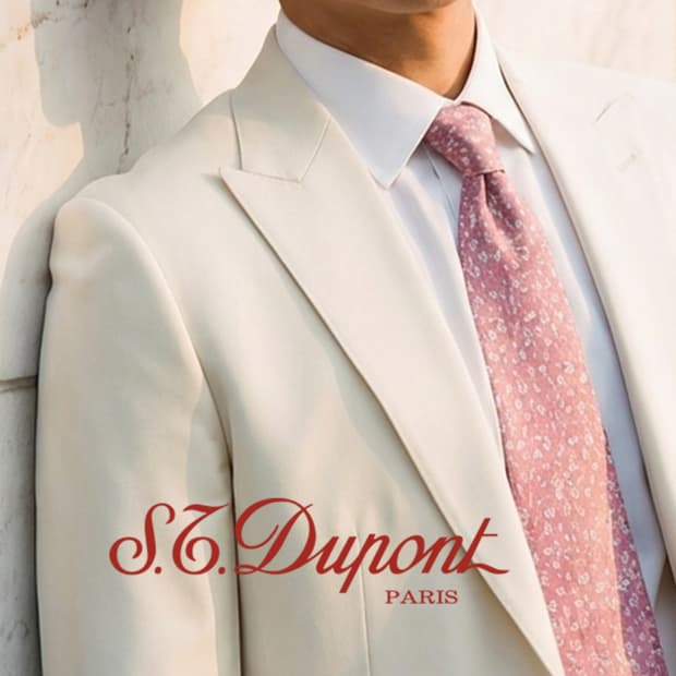 에스.티. 듀퐁 핑크 플라워 패턴 넥타이 8.5cm A+등급 K2442
