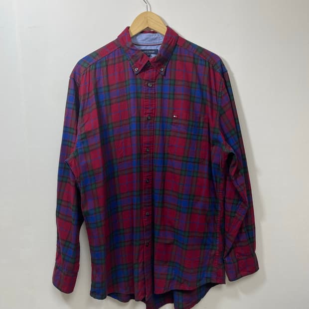 타미힐피거 체크 셔츠 XL - S62