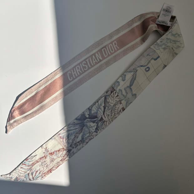 크리스찬 디올 미차 toile de jouy 실크 스카프