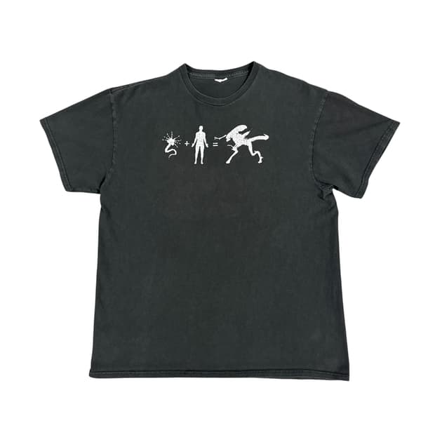 빈티지 2000s Y2k 에일리언 진화 티셔츠 Humor Tee