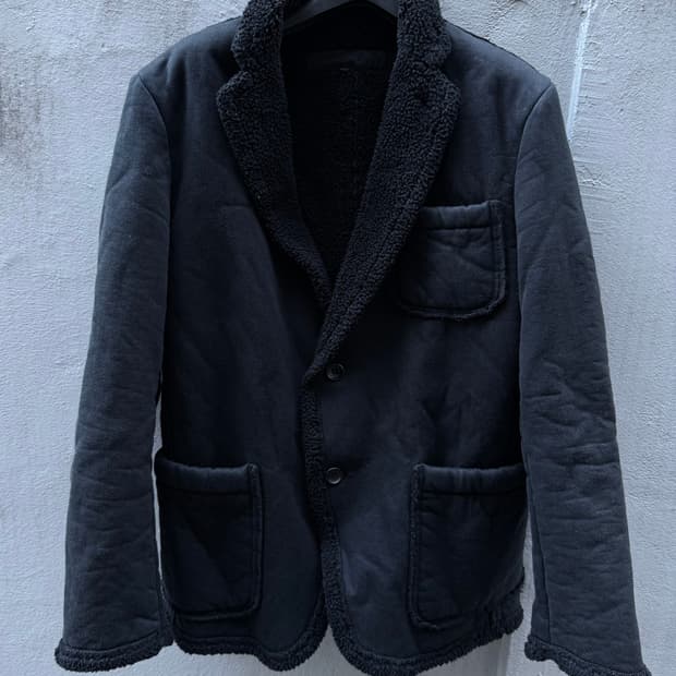 꼼데가르송 옴므 로우컷 쉐어링 무스탕 자켓