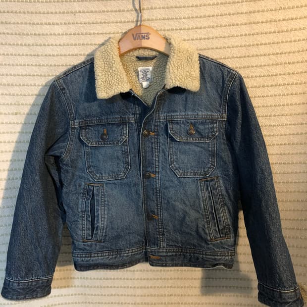 갭 키즈 양털 쉐르파 트러커 청자켓 데님자켓