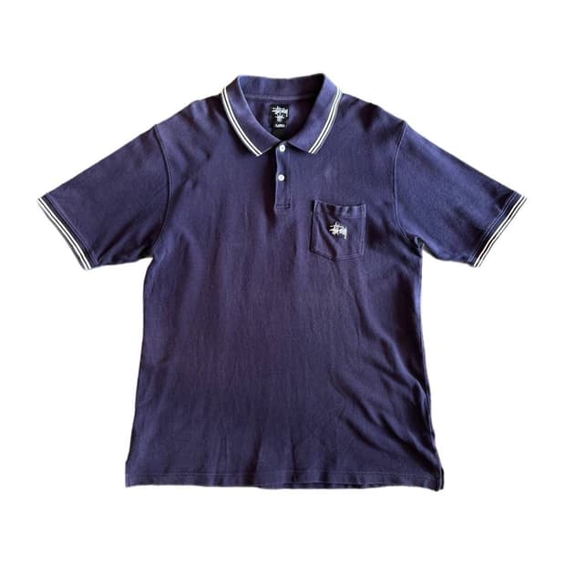 스투시 스펠아웃 로고 반팔 폴로셔츠