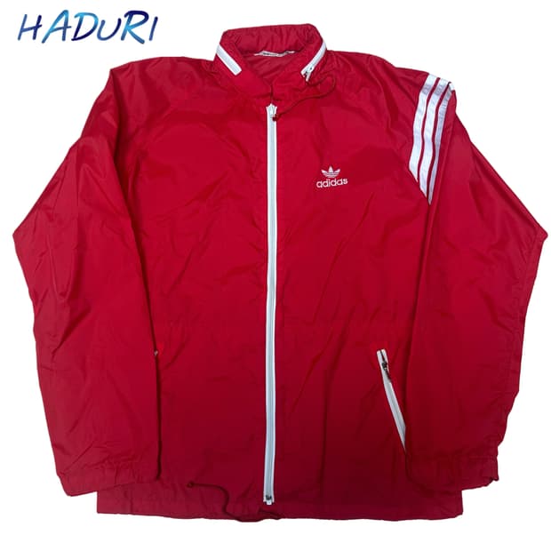 아디다스 80s 서독제 레드바람막이 L
