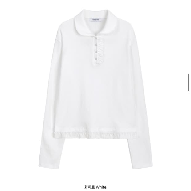 오헤시오 round collar frill long t-shirt