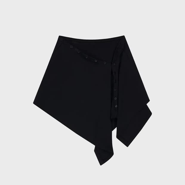 포르테나 LAYERED BUTTON WRAP SKIRT
