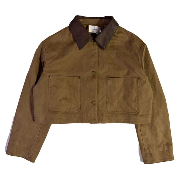 새상품 여자 스웨이드 가죽카라 자켓