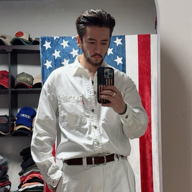 리바이스 빈티지 화이트 데님 셔츠 90‘s Levis [L- XL]