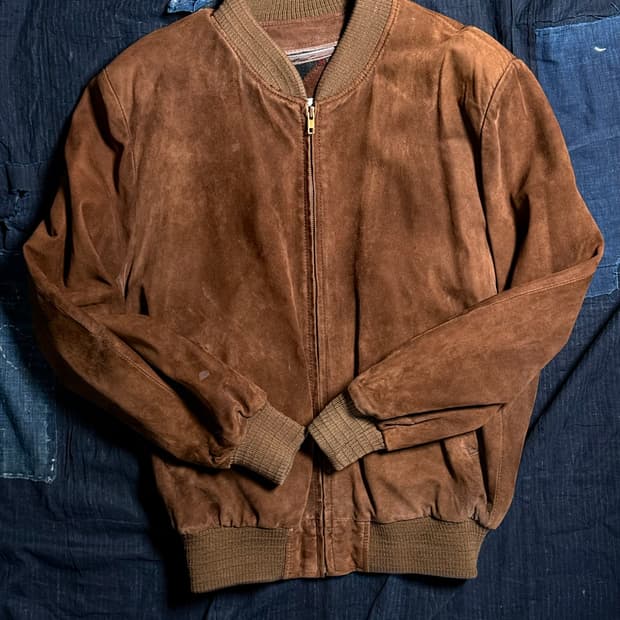 90's Midopa 스웨이드 봄버 자켓 XL