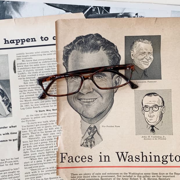 [픽키-625] 호피 스퀘어 뿔테 안경