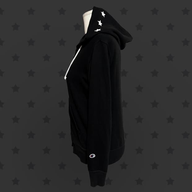 챔피온 스타 포인트 래퍼여친 무드 핀터깔 블랙 딱붙 후드집업