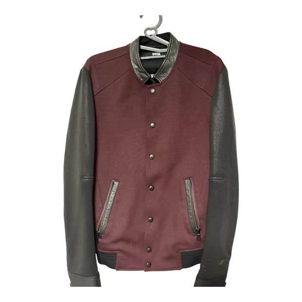 시스템 레더 믹스 테디 자켓