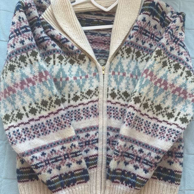빈티지 노르딕 자수 니트 집업 / 가디건 