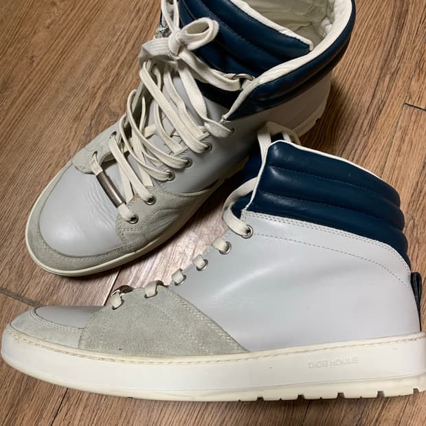 Dior homme 크리스찬 디올 옴므 패딩 칼라 하이탑 스니커즈o