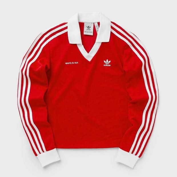 스포티앤리치x아디다스 롱슬리브 져지 레드