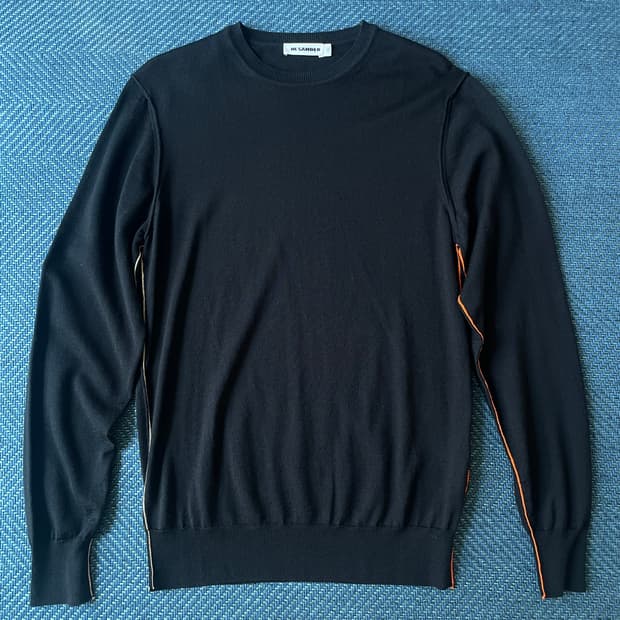 [46] Jil sander 질샌더 사이드라인 배색 니트 블랙