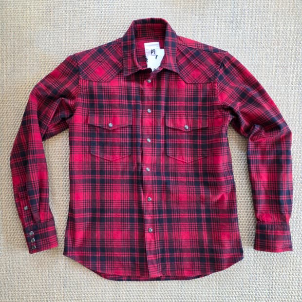 PT Torino 최상급 버팔로 체크 웨스턴 워크웨어 셔츠