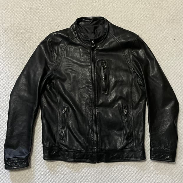 광희시장 웨스턴 무드 램스킨 양가죽 절개 레더 자켓