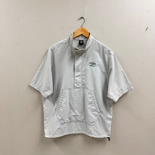 남성 90 S 오버핏 / 엄브로 클래식 반팔 아노락 화이트그레이