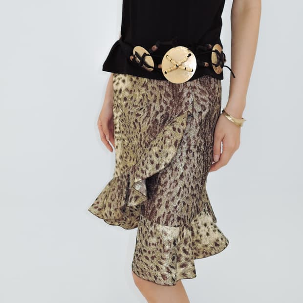 Just Cavalli 2018 Leopard Ruffle Skirt