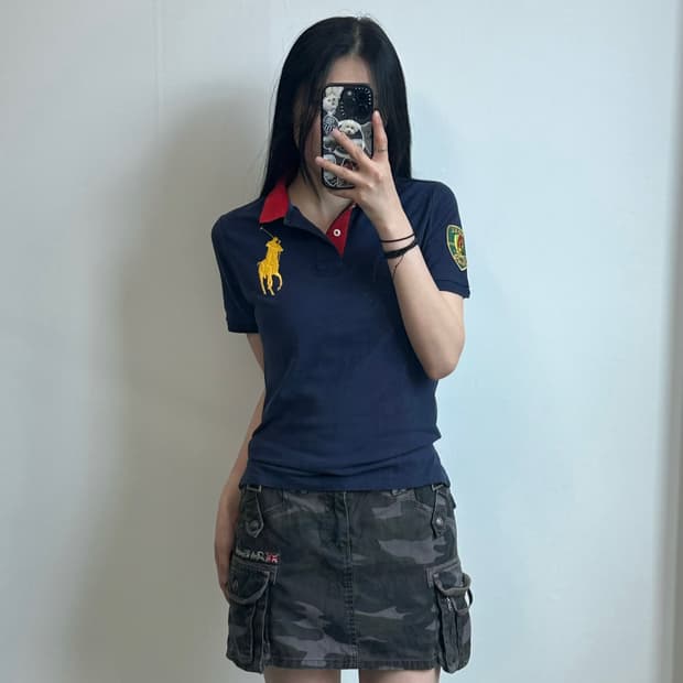 폴로 랄프로렌 빅포니 네이비 반팔 피케 카라 티셔츠
